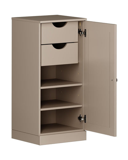 17" Beige Solid Wood Single Door Linen Cabinet HomeRoots