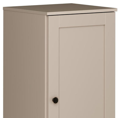 17" Beige Solid Wood Single Door Linen Cabinet HomeRoots