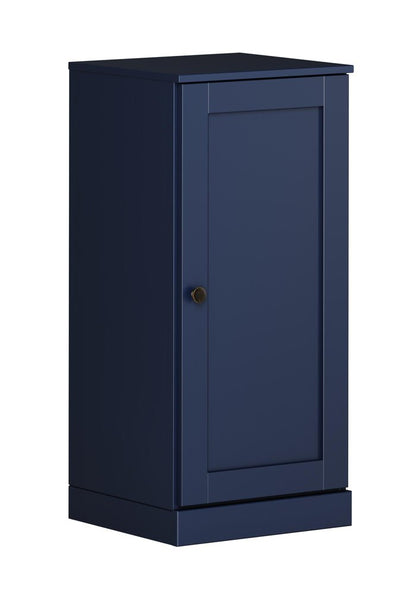 17" Navy Blue Solid Wood Single Door Linen Cabinet HomeRoots