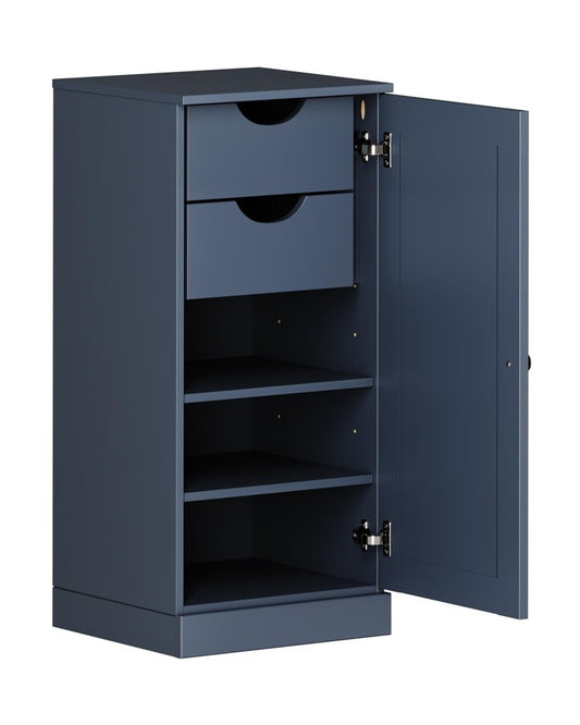 17" French Blue Solid Wood Single Door Linen Cabinet