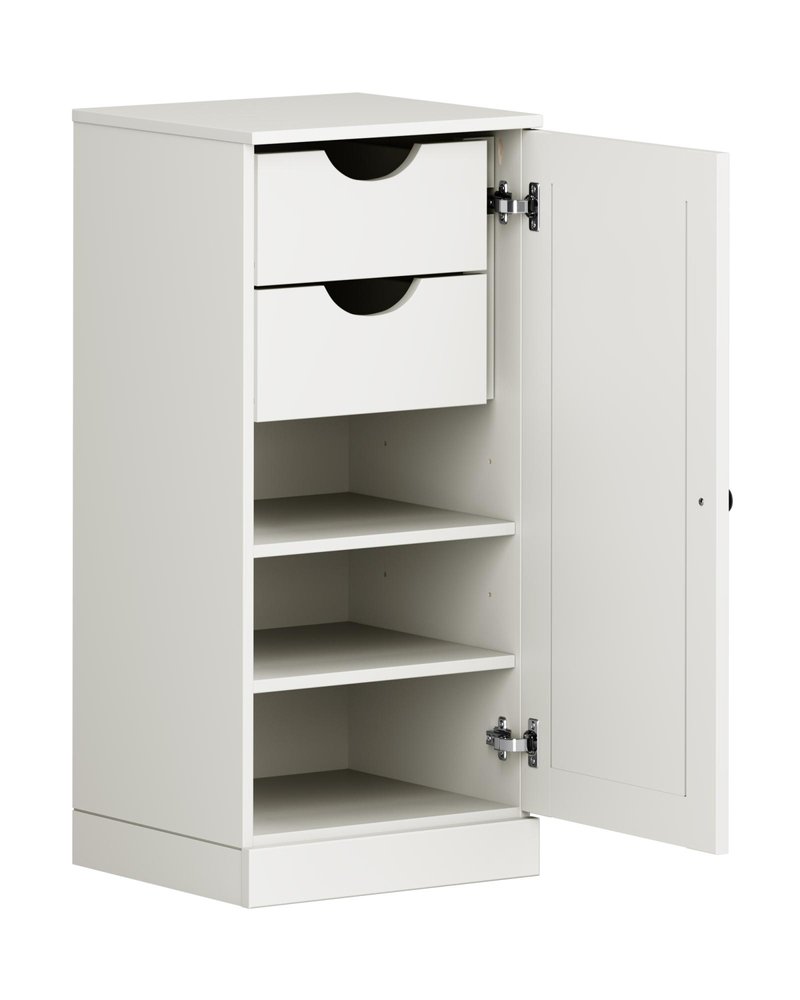 17" Off White Solid Wood Single Door Linen Cabinet — view 2