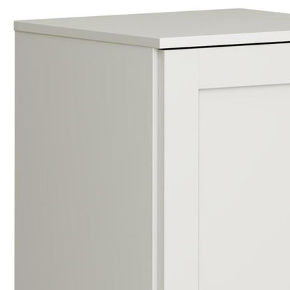 17" Off White Solid Wood Single Door Linen Cabinet HomeRoots