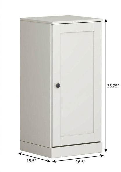 17" Off White Solid Wood Single Door Linen Cabinet HomeRoots