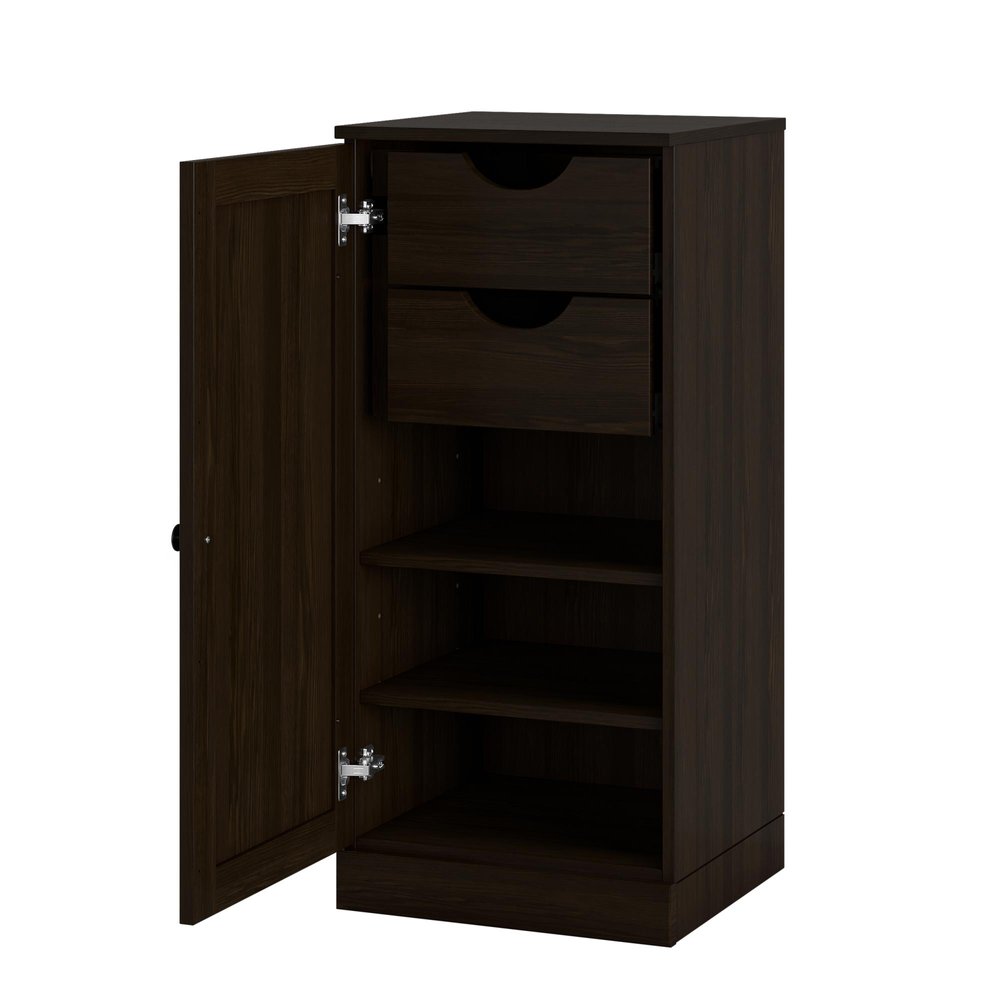 17" Espresso Solid Wood Single Door Linen Cabinet — view 2