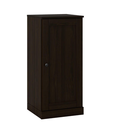 17" Espresso Solid Wood Single Door Linen Cabinet HomeRoots