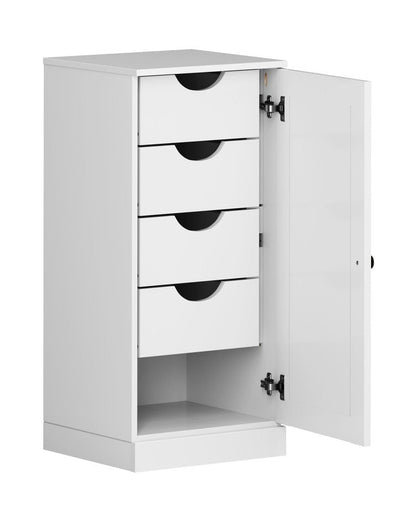 17" White Solid Wood Single Door Linen Cabinet HomeRoots