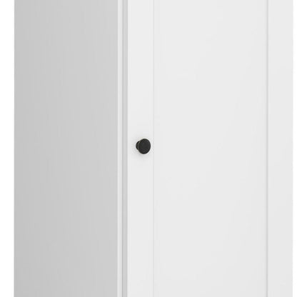 17" White Solid Wood Single Door Linen Cabinet