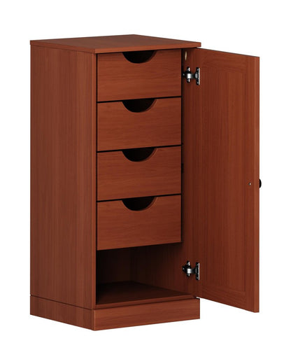 17" Coffee Solid Wood Single Door Linen Cabinet HomeRoots