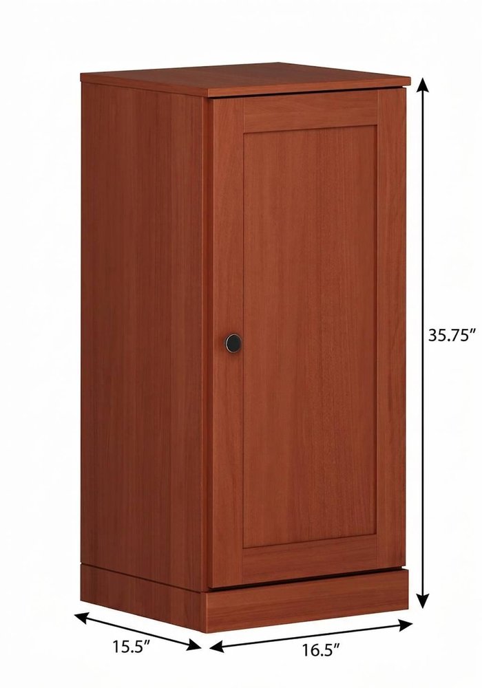 17" Coffee Solid Wood Single Door Linen Cabinet HomeRoots