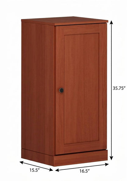 17" Coffee Solid Wood Single Door Linen Cabinet