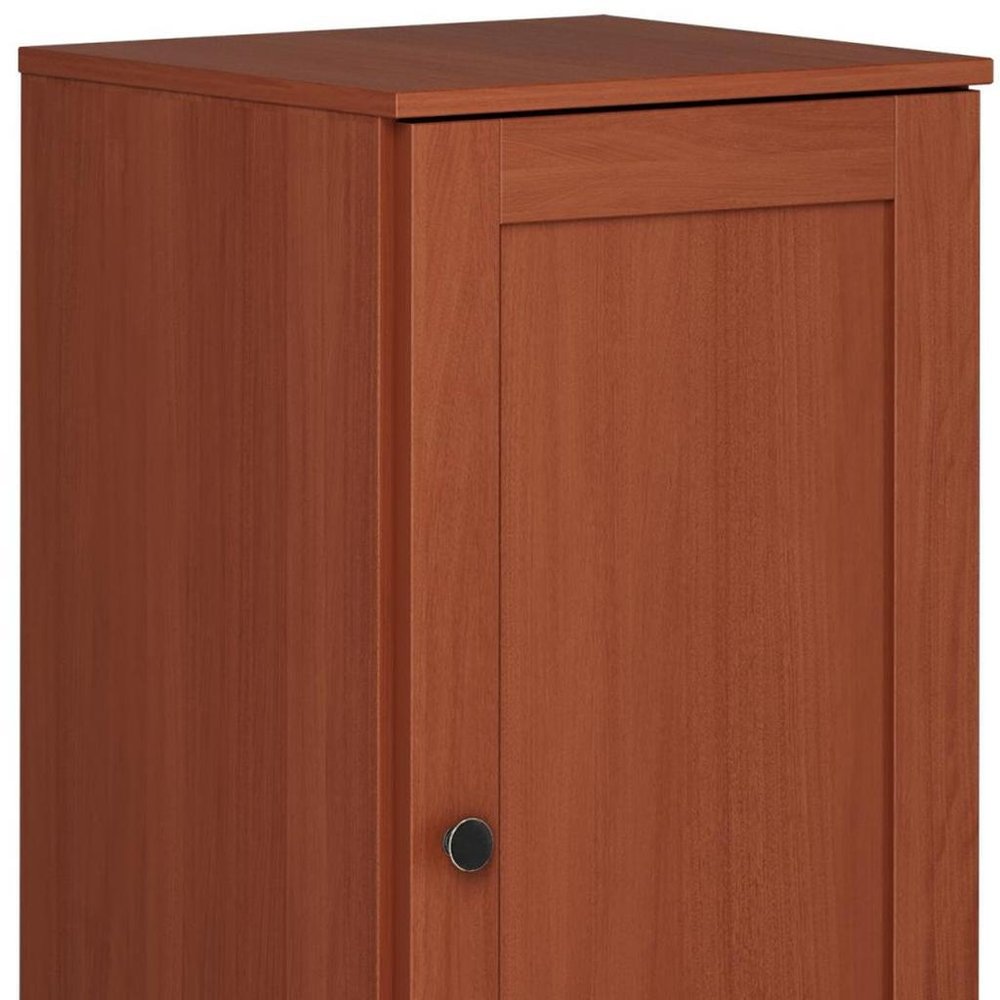 17" Coffee Solid Wood Single Door Linen Cabinet