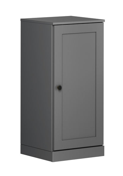 17" Gray Solid Wood Single Door Linen Cabinet HomeRoots