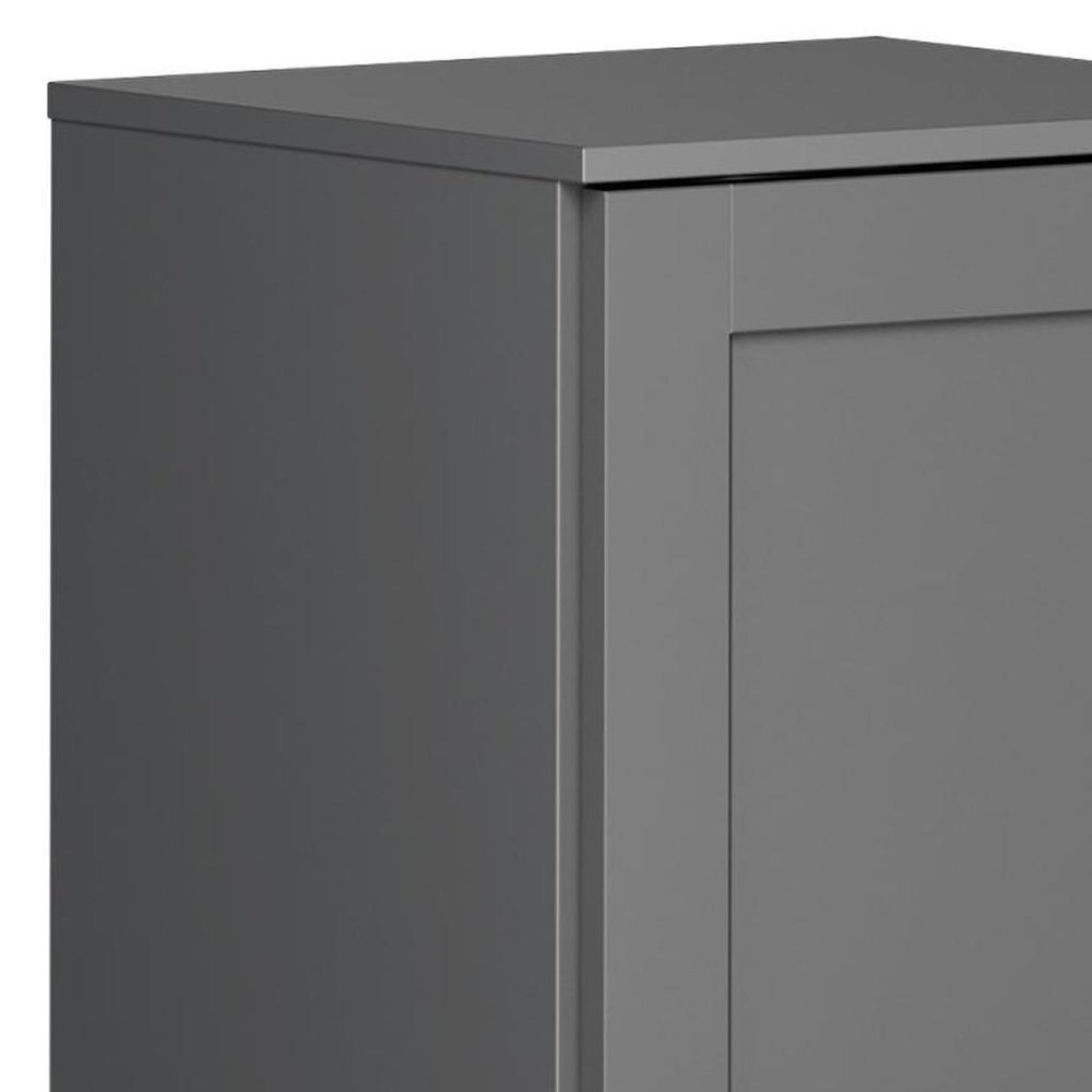 17" Gray Solid Wood Single Door Linen Cabinet — view 4