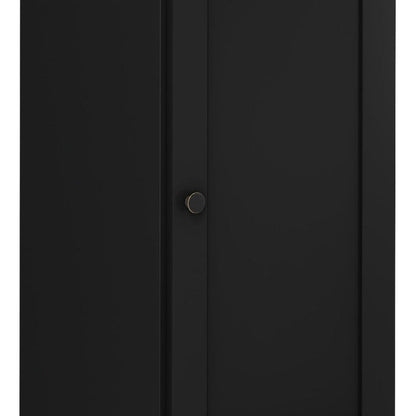 17" Black Solid Wood Single Door Linen Cabinet