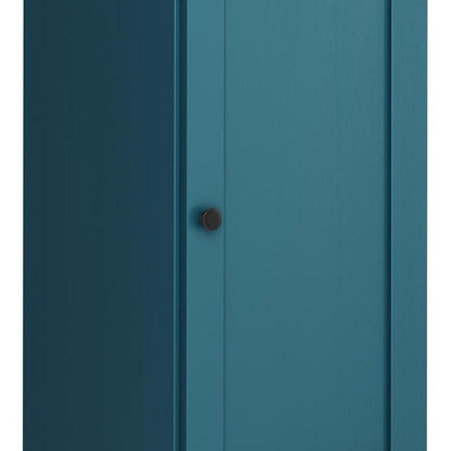 17" Teal Blue Solid Wood Single Door Linen Cabinet