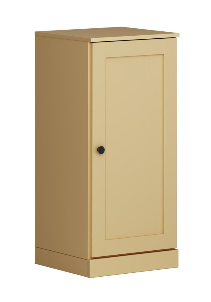 17" Yellow Solid Wood Single Door Linen Cabinet — view 1