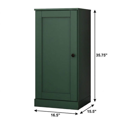 17" Green Solid Wood Single Door Linen Cabinet HomeRoots