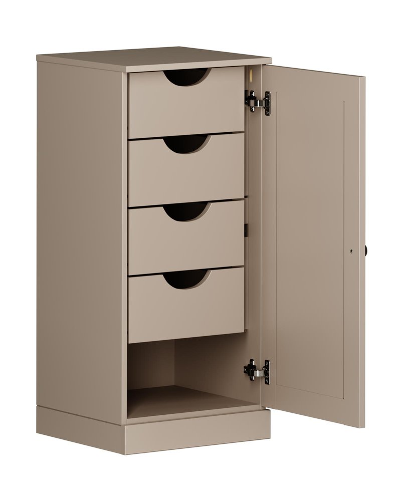 17" Beige Solid Wood Single Door Linen Cabinet HomeRoots
