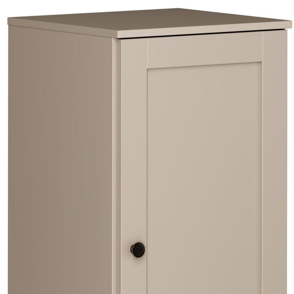17" Beige Solid Wood Single Door Linen Cabinet — view 3
