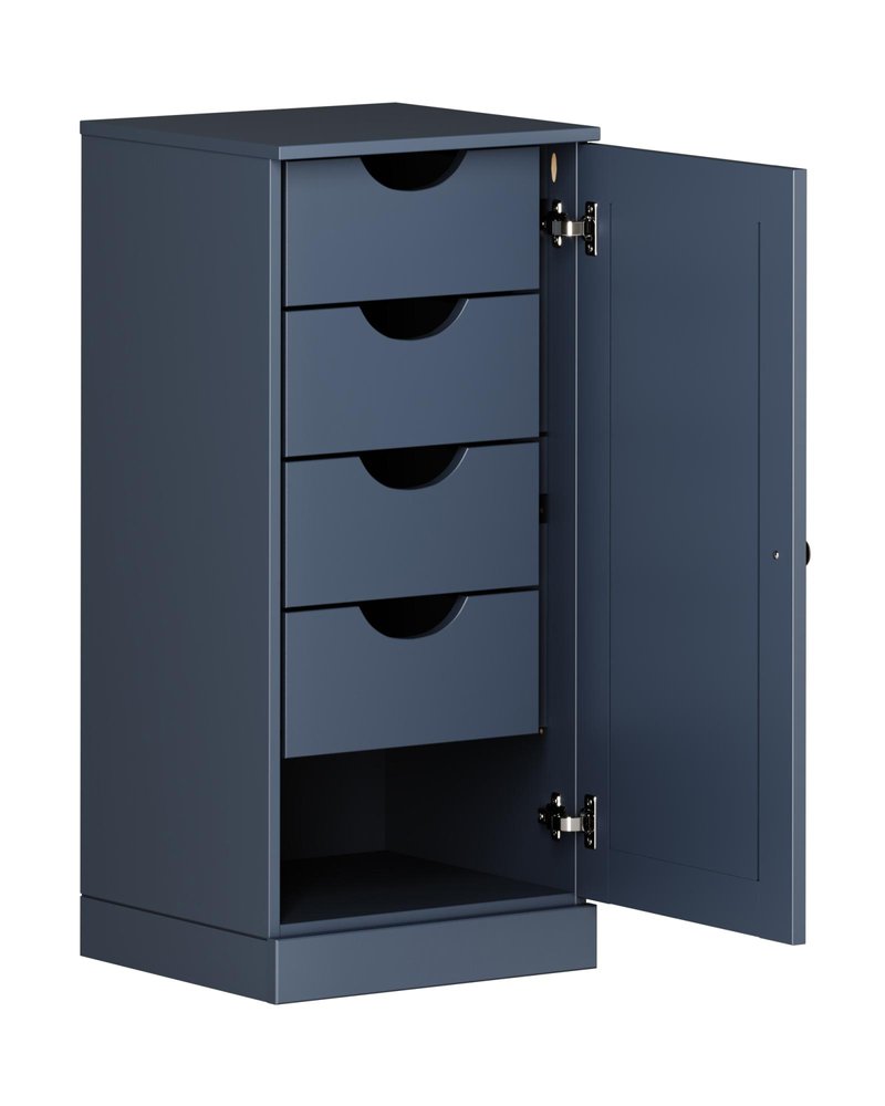17" French Blue Solid Wood Single Door Linen Cabinet — view 3