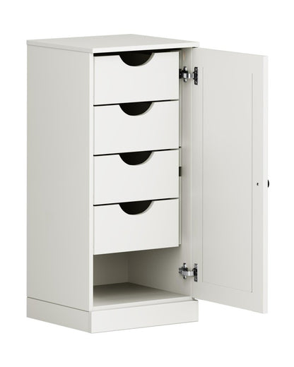 17" Off White Solid Wood Single Door Linen Cabinet