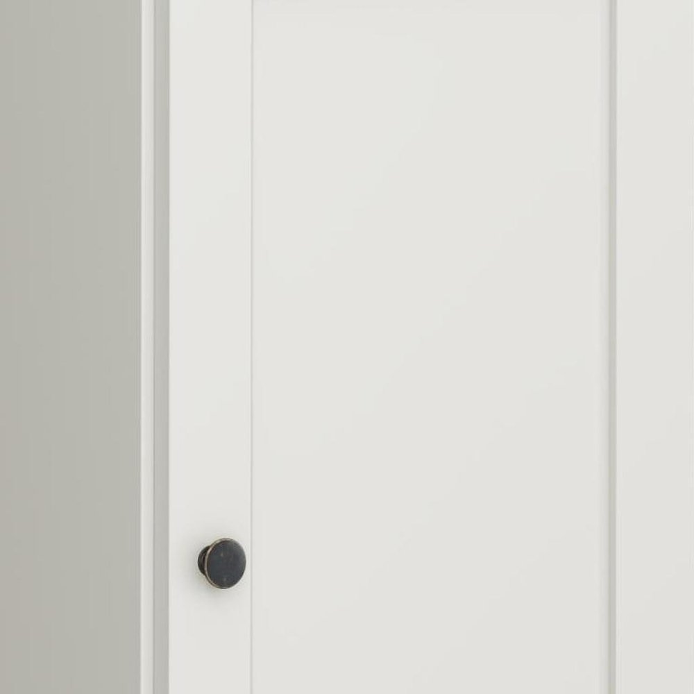 17" Off White Solid Wood Single Door Linen Cabinet — view 3