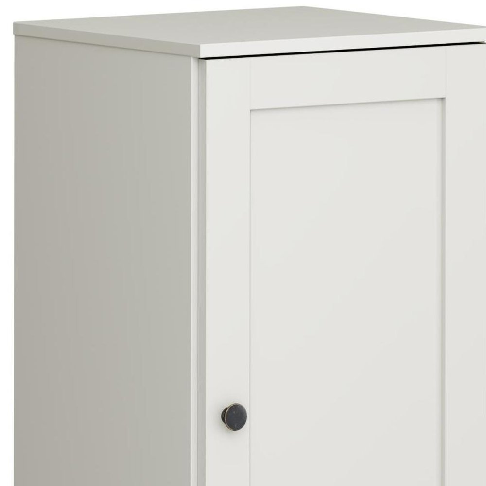 17" Off White Solid Wood Single Door Linen Cabinet — view 4