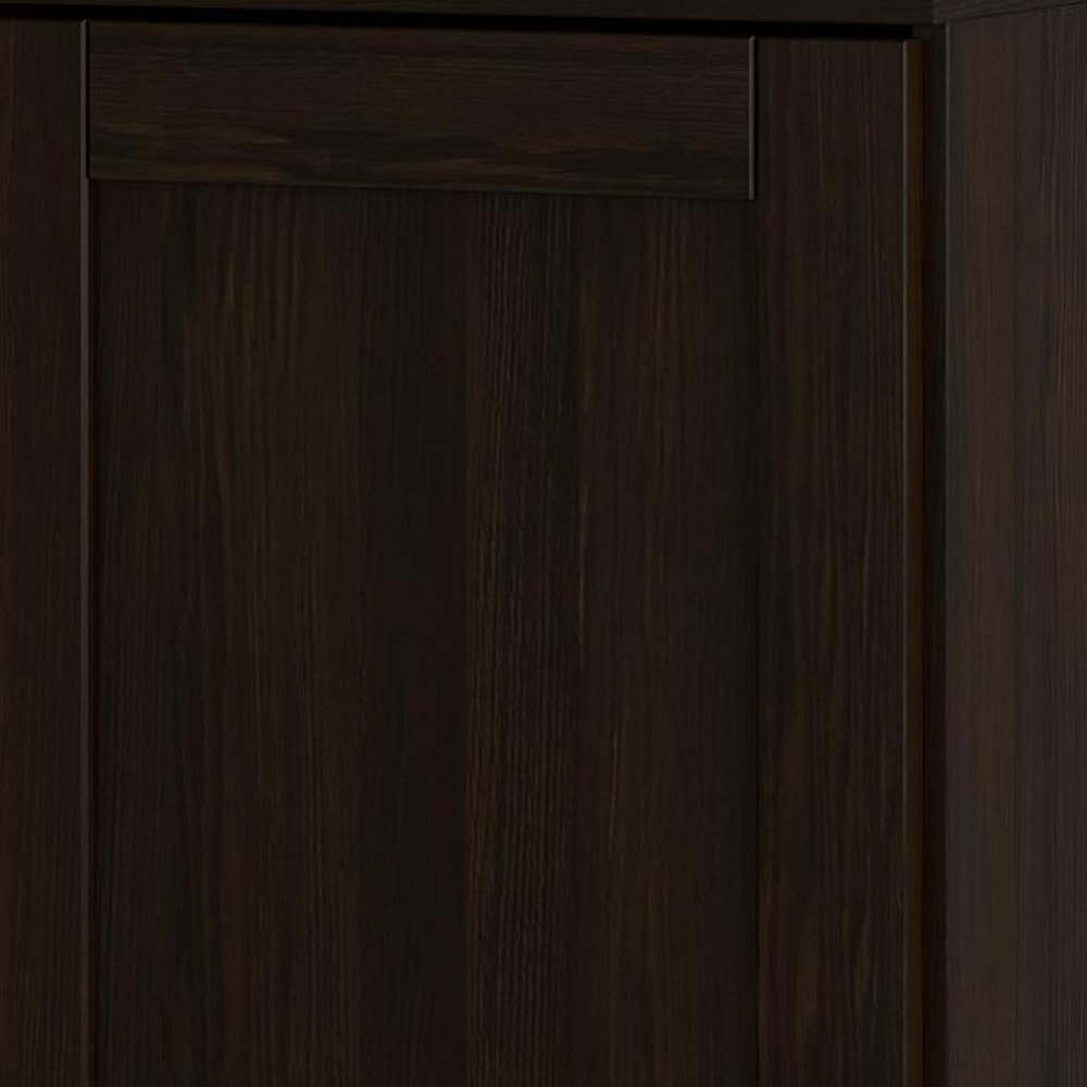 17" Espresso Solid Wood Single Door Linen Cabinet HomeRoots
