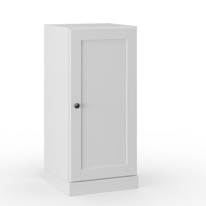 17" White Solid Wood Single Door Linen Cabinet
