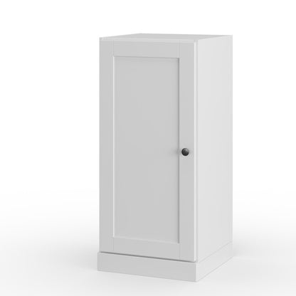 17" White Solid Wood Single Door Linen Cabinet HomeRoots