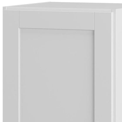 17" White Solid Wood Single Door Linen Cabinet