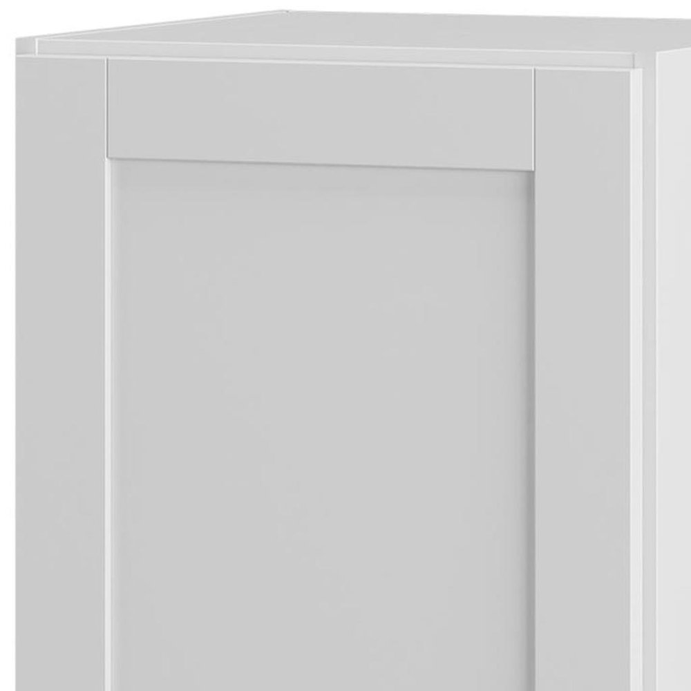 17" White Solid Wood Single Door Linen Cabinet — view 3