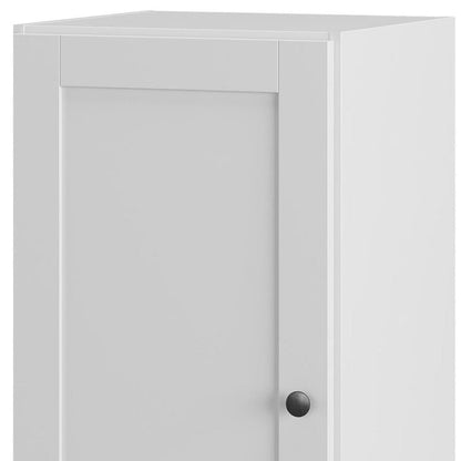 17" White Solid Wood Single Door Linen Cabinet HomeRoots