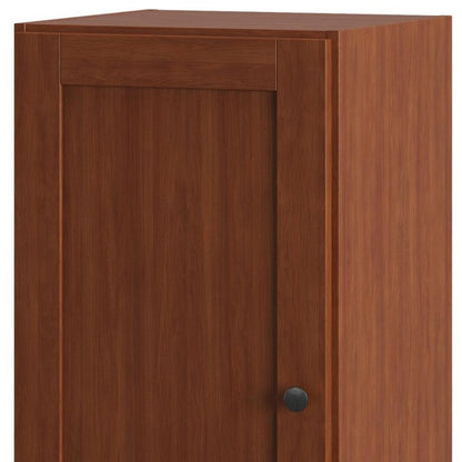 17" Coffee Solid Wood Single Door Linen Cabinet