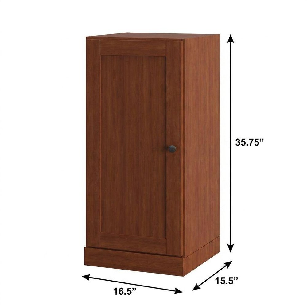 17" Coffee Solid Wood Single Door Linen Cabinet — view 4