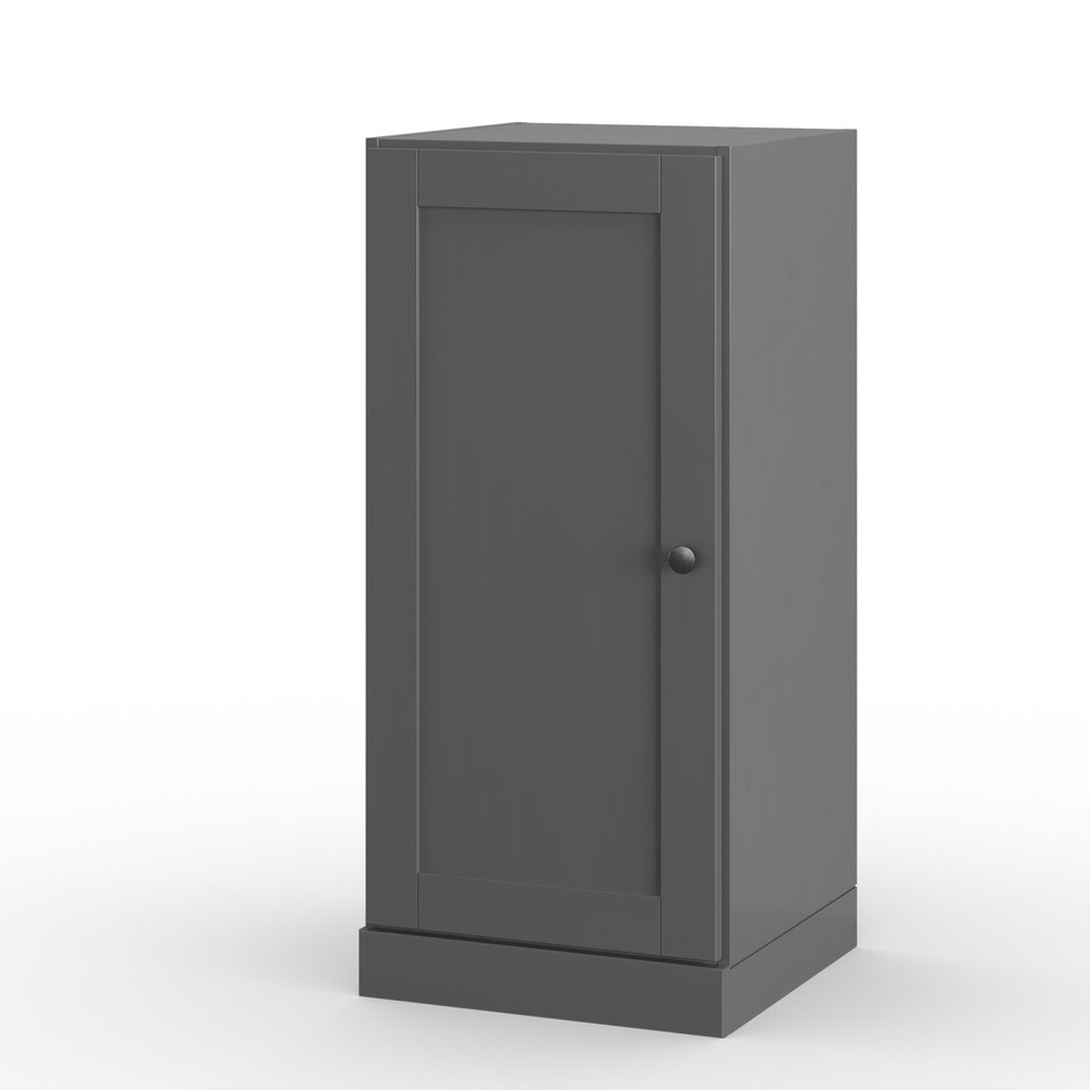 17" Gray Solid Wood Single Door Linen Cabinet HomeRoots