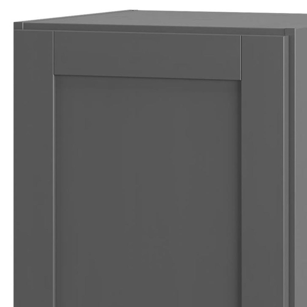 17" Gray Solid Wood Single Door Linen Cabinet — view 3