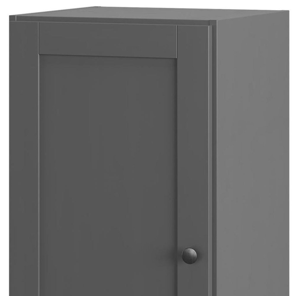 17" Gray Solid Wood Single Door Linen Cabinet — view 4