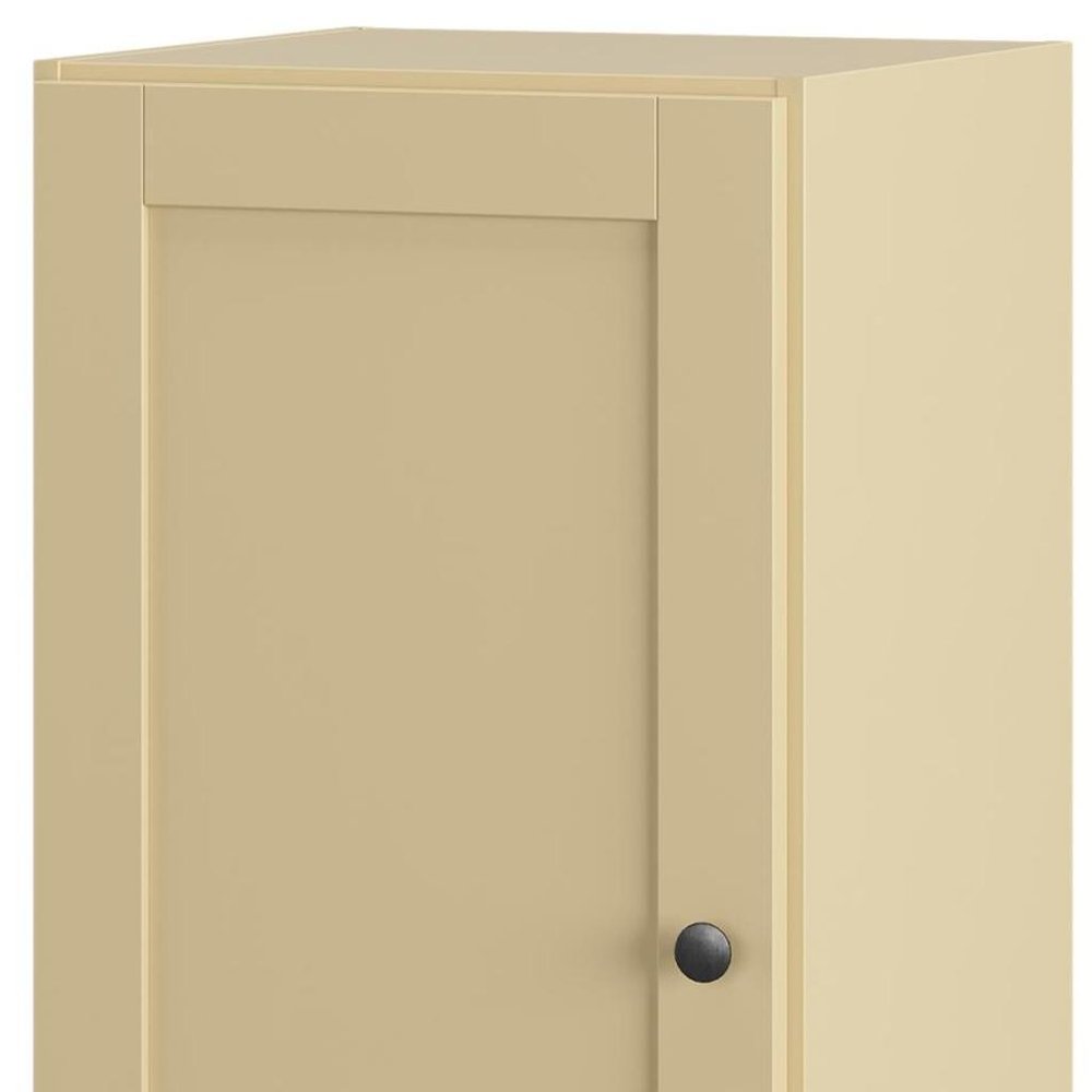 17" Yellow Solid Wood Single Door Linen Cabinet — view 3