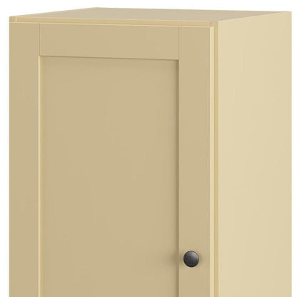 17" Yellow Solid Wood Single Door Linen Cabinet HomeRoots