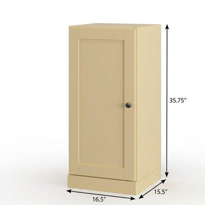 17" Yellow Solid Wood Single Door Linen Cabinet HomeRoots