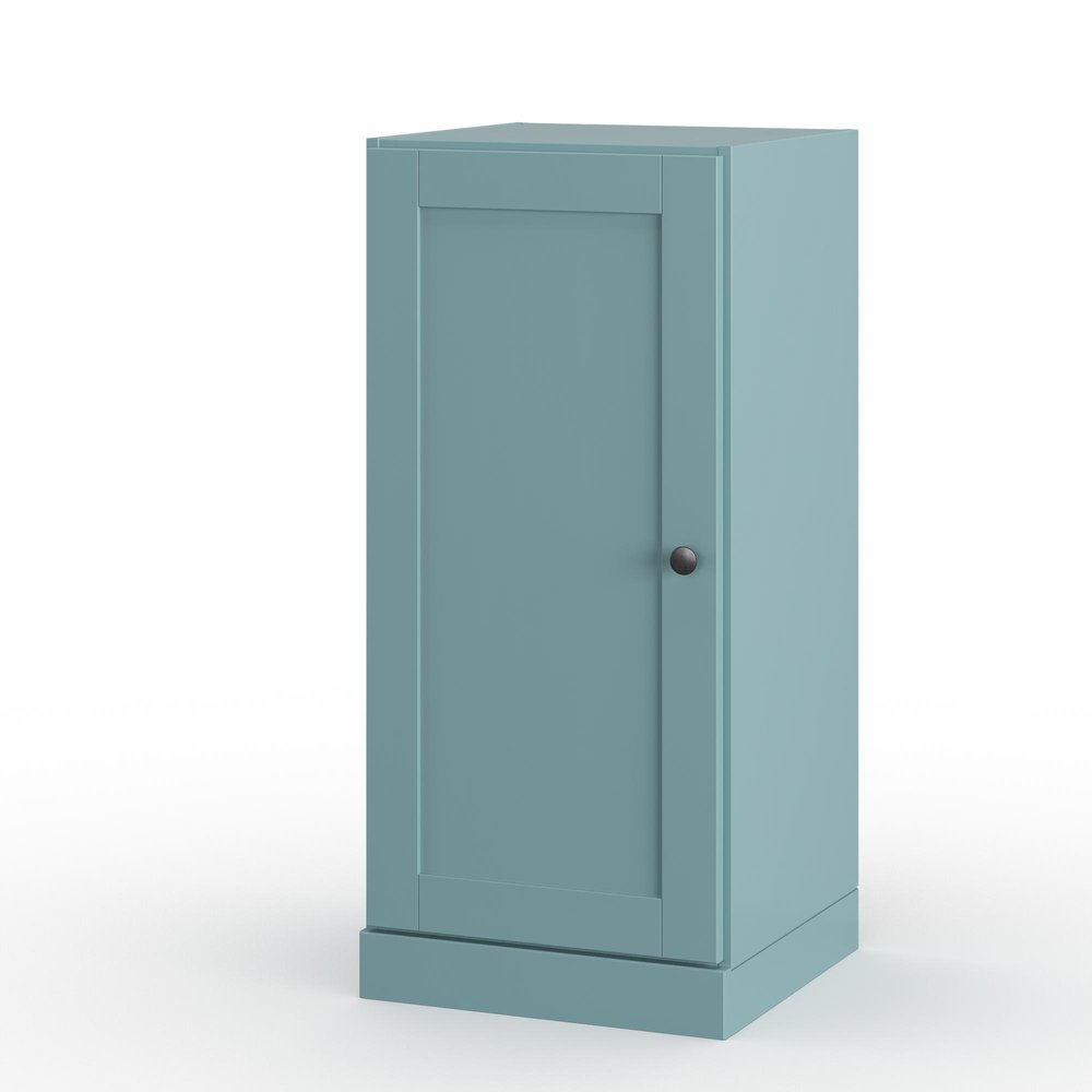 17" Aqua Solid Wood Single Door Linen Cabinet HomeRoots