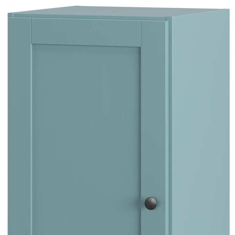 17" Aqua Solid Wood Single Door Linen Cabinet HomeRoots