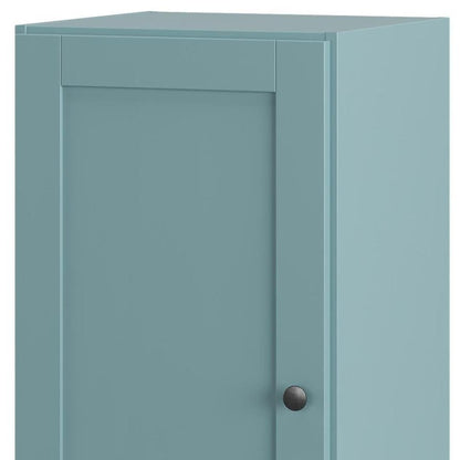 17" Aqua Solid Wood Single Door Linen Cabinet HomeRoots