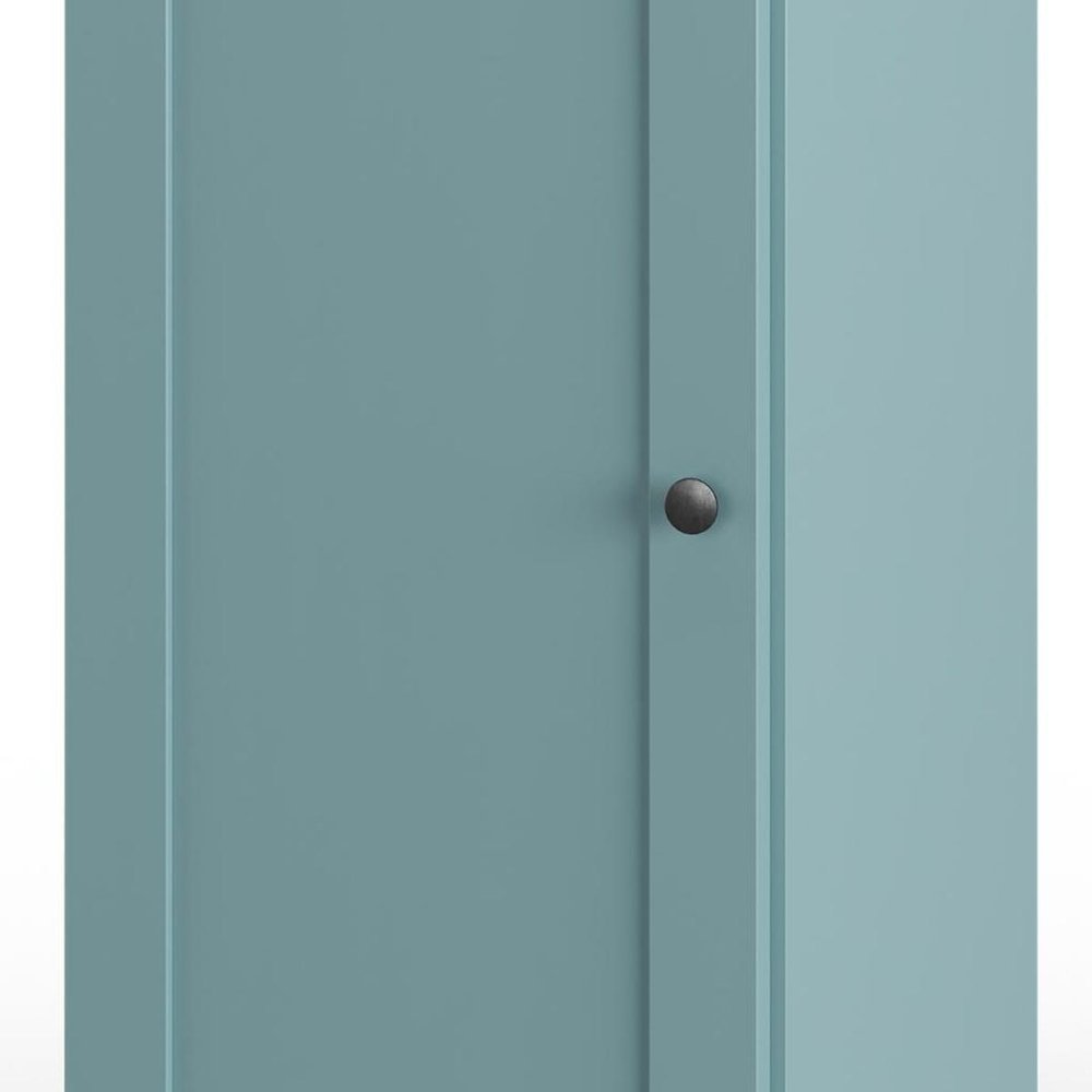 17" Aqua Solid Wood Single Door Linen Cabinet