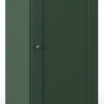 17" Green Solid Wood Single Door Linen Cabinet