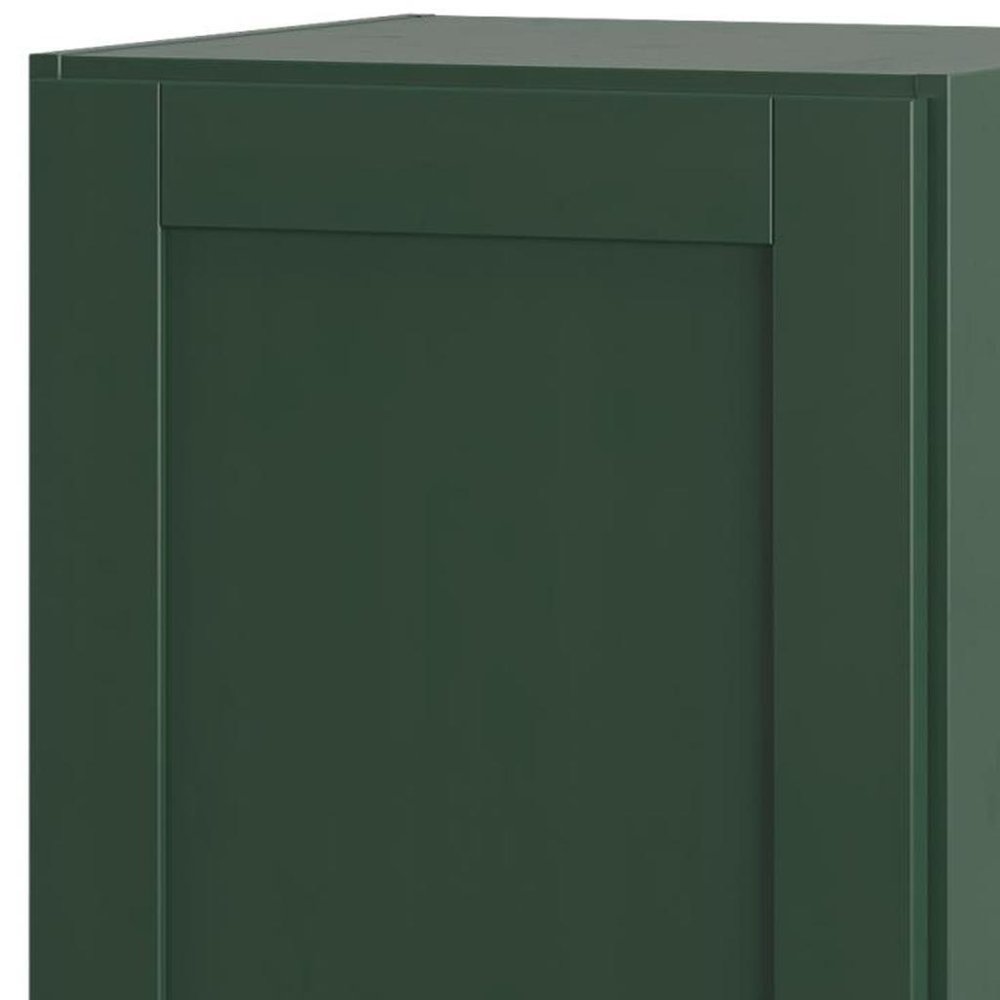 17" Green Solid Wood Single Door Linen Cabinet HomeRoots