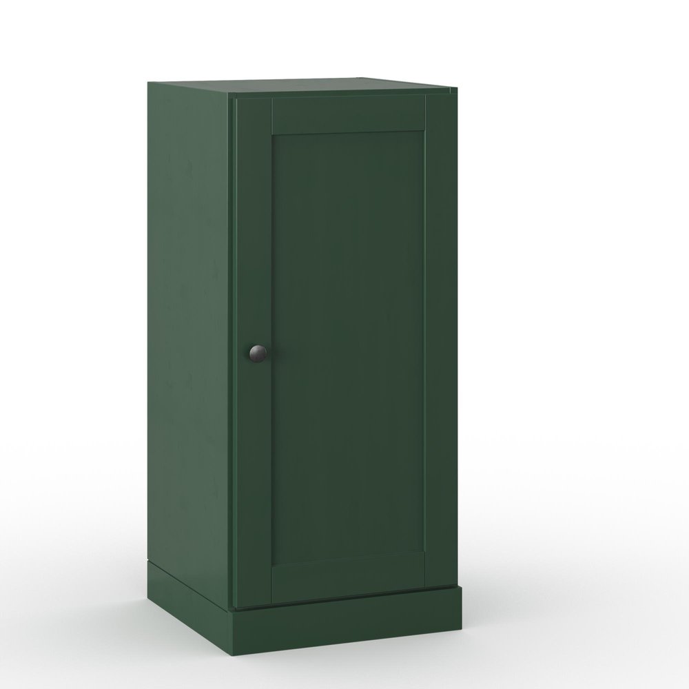 17" Green Solid Wood Single Door Linen Cabinet