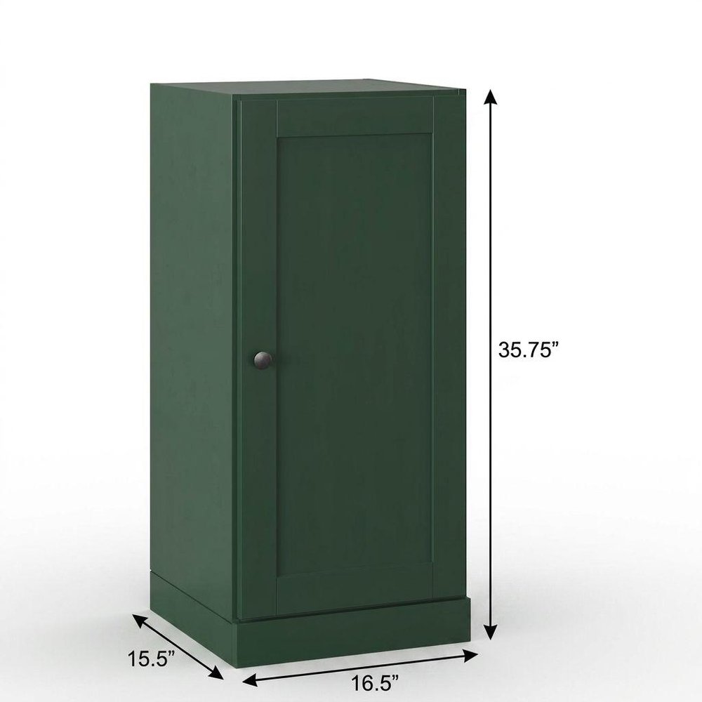 17" Green Solid Wood Single Door Linen Cabinet — view 5