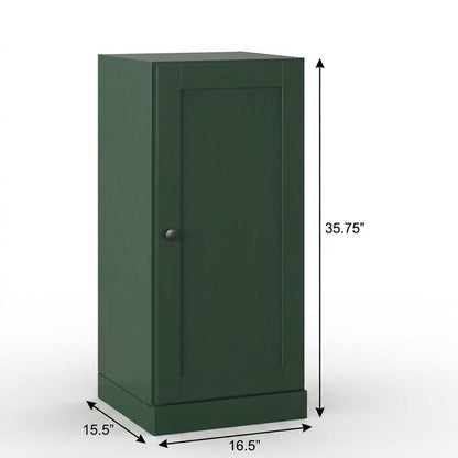 17" Green Solid Wood Single Door Linen Cabinet